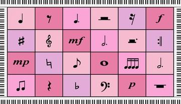 Pink Music Staff Rug