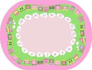 Pink Oval Reading Rug