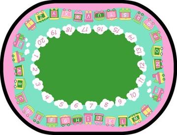 Green Oval Reading Rug