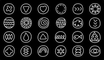 Black Line Icons Rug