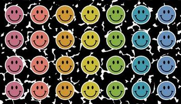 Black Smiley Face Rug