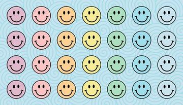 Blue Smiley Rug